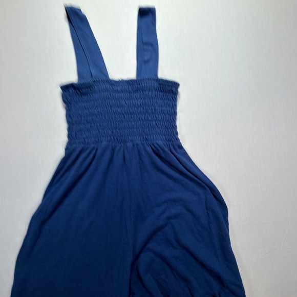 FP Beach Homecoming Jumper Smocked Jumpsuit Sz XS Ultra Wide Leg Blue - Picture 3 of 8